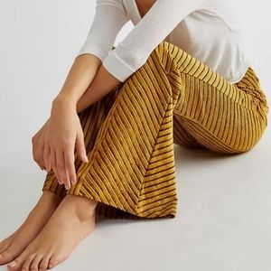 Free People slim pull on velvet pants in untold gold